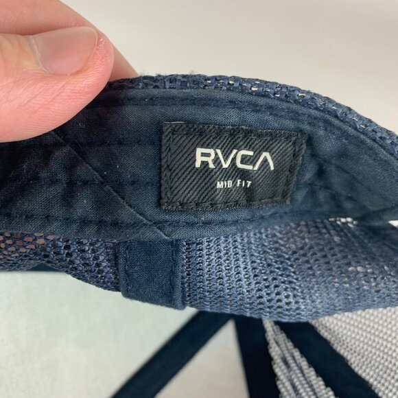 RVCA Navy Blue Denim Snapback Trucker Hat - Picture 5 of 5